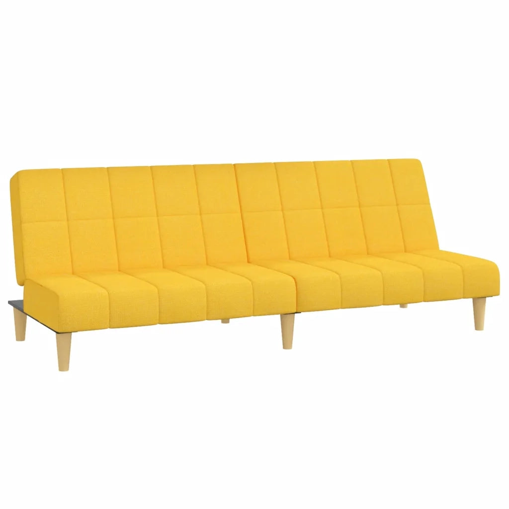 Divano Letto a 2 Posti Giallo in Tessuto 375831
