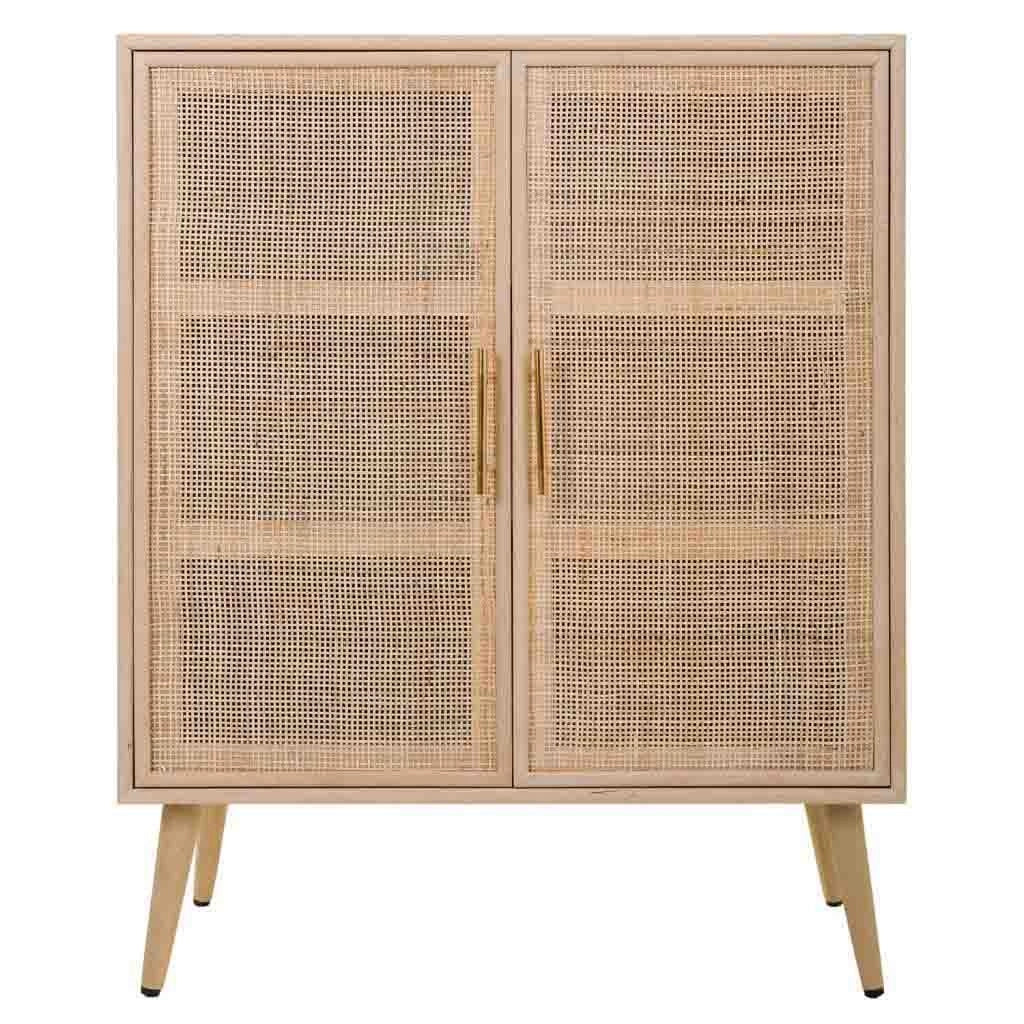 Credenza in MDF e rete, marrone, 80x37x101 cm