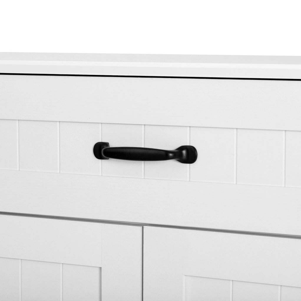Sideboard moderno bianco con 3 ante e 1 cassetto, mobile buffet per soggiorno, sala da pranzo e ingresso