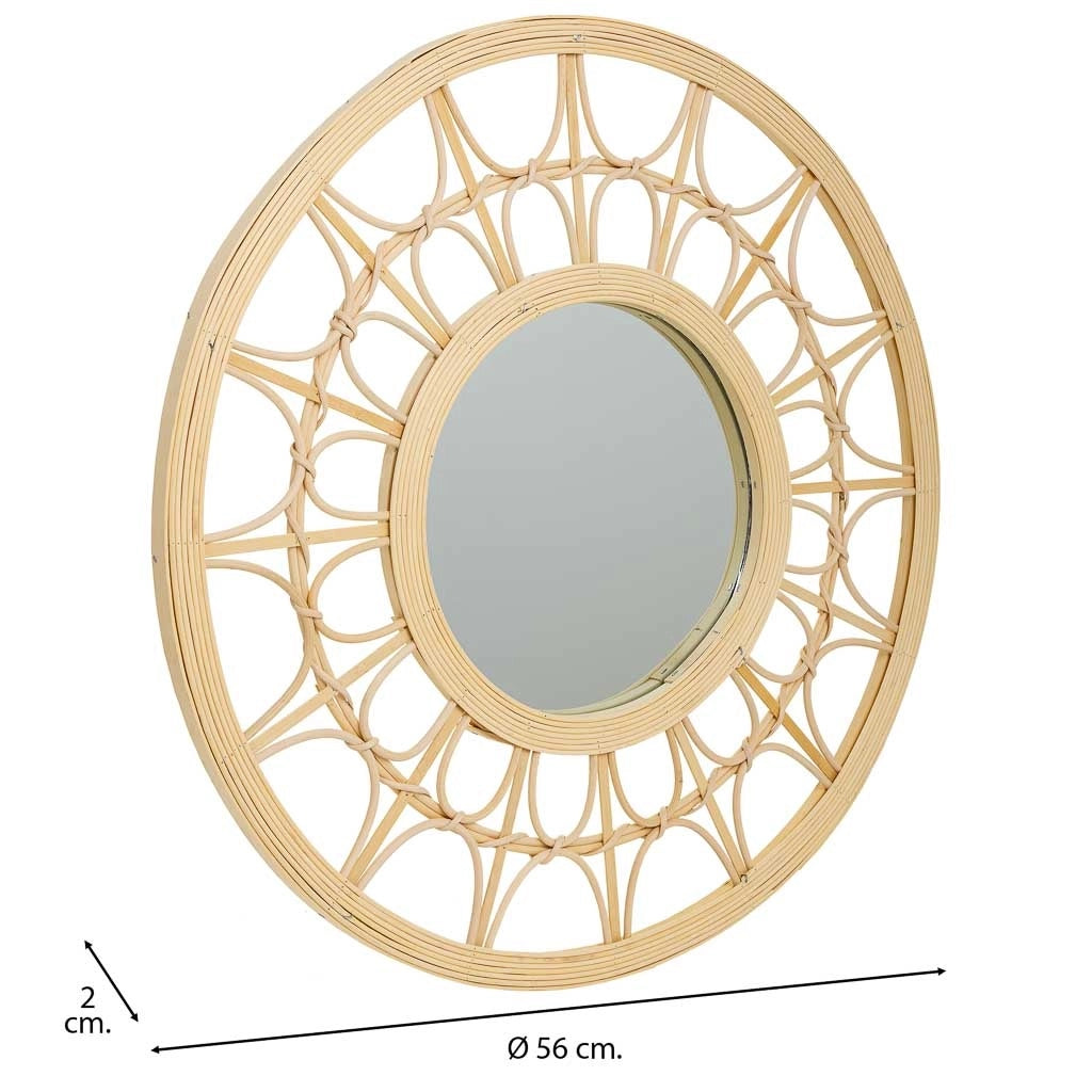 Specchio in rattan e bambù marrone d56x2h