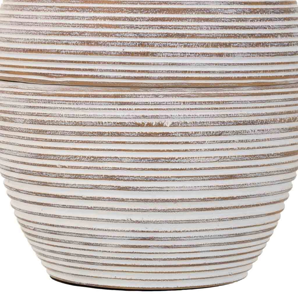 Scatola decorativa in poliresina bianca 19,5x19,5x23h cm