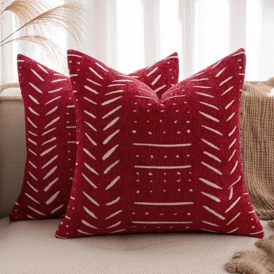 Set di cuscini in chenille morbido - Comodi e caldi - Set da 2 - 40x40 cm