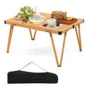 Tavolo da campeggio pieghevole di conservazione e piano impermeabile, Tavolo da picnic con borsa e interno Naturale-Tavoli e sedie da campeggio