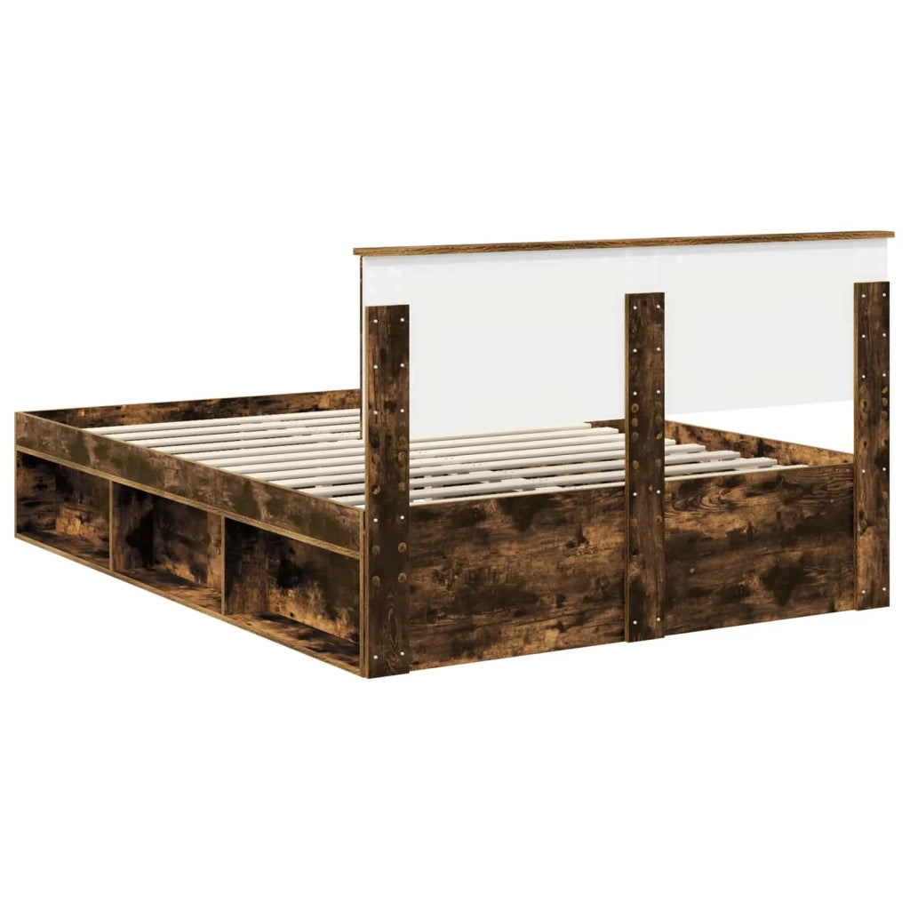Struttura del letto Rovere fumé 140 x 190 cm Pino massello 3410604