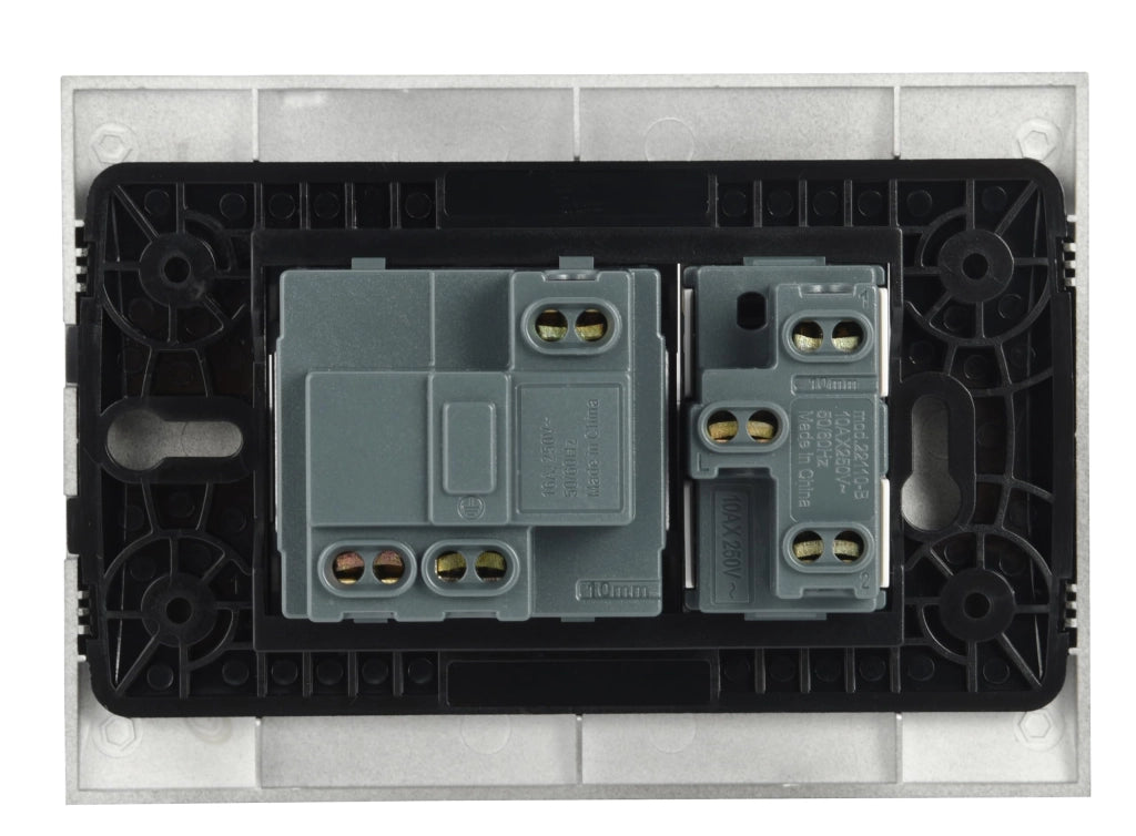 Placca Precomposta 2212 Electraline Nero 220 V 2 Pezzi