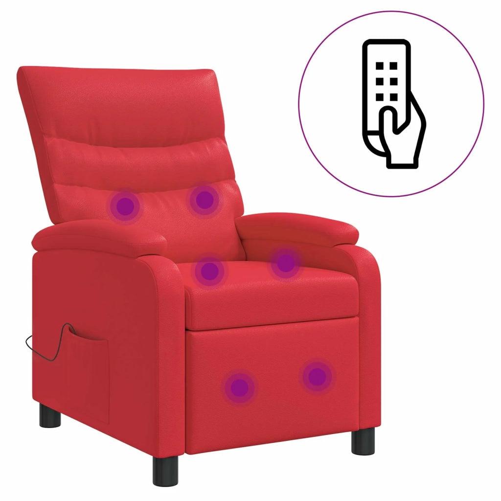 Poltrona Massaggiante Rosso Similpelle 42034906