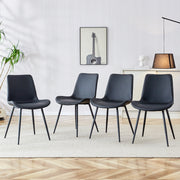 Set 4 Sedie da Pranzo Moderne ¨C Xylo ¨C Nero, Similpelle, Gambe in Metallo