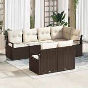 Set di divani con cuscino 7 pcs Marrone polyrattan 3346418