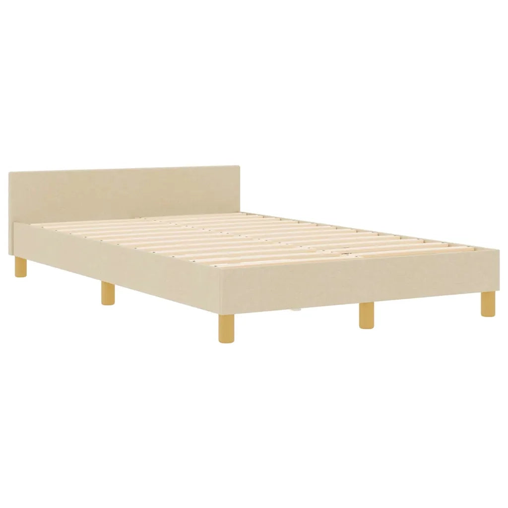 Struttura del letto con testiera Crema 120 x 200 cm Tessuto 3344800