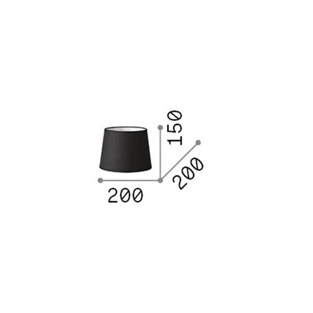 Paralume Cono Set Tessuto Nero D20
