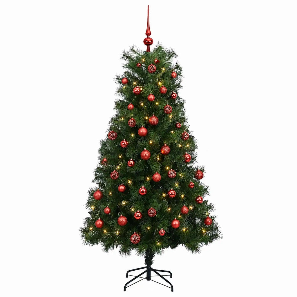 Albero di Natale artificiale con rami snodati e palline 240 cm 3466901