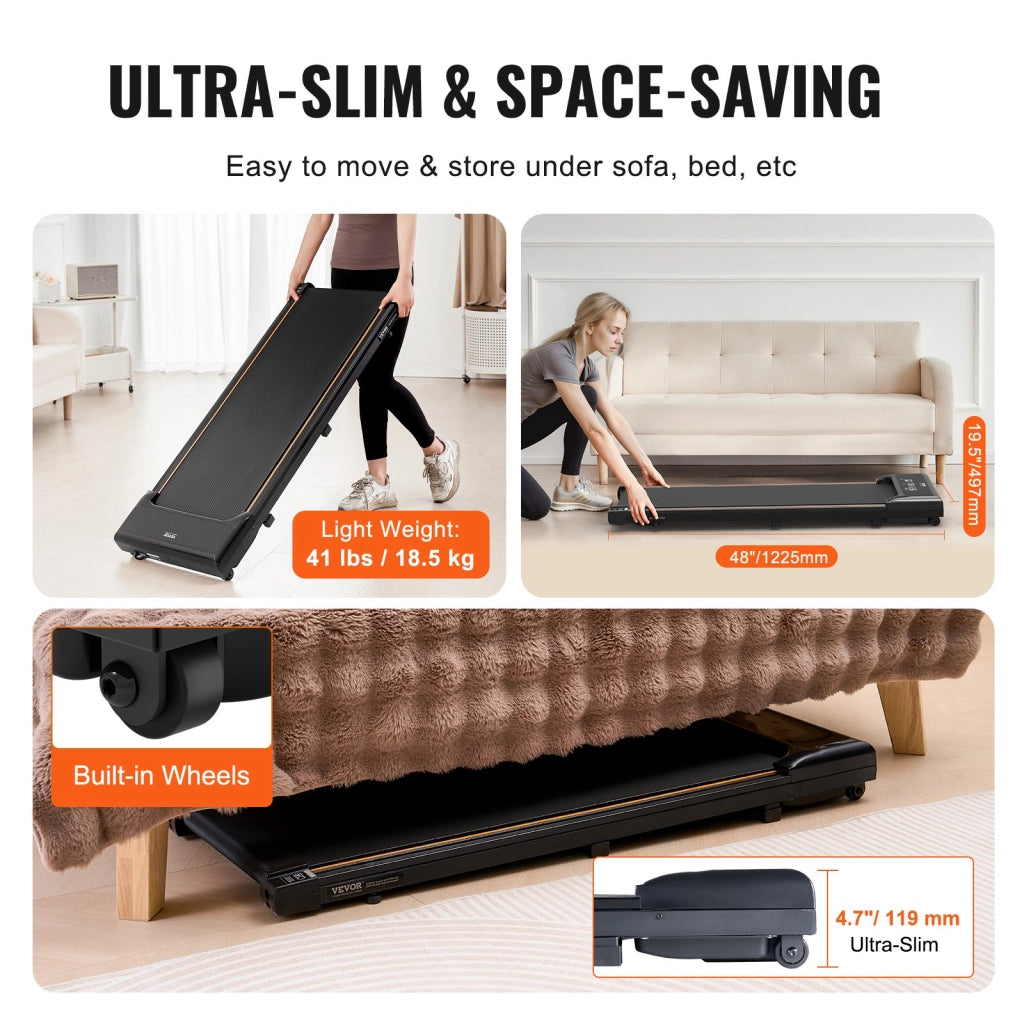 Tapis Roulant da Passeggio S7 Sottoscrivania 1-6 km/h Nero Opaco, Macchina per Camminare con Telecomando e Schermo LED per Casa e Ufficio