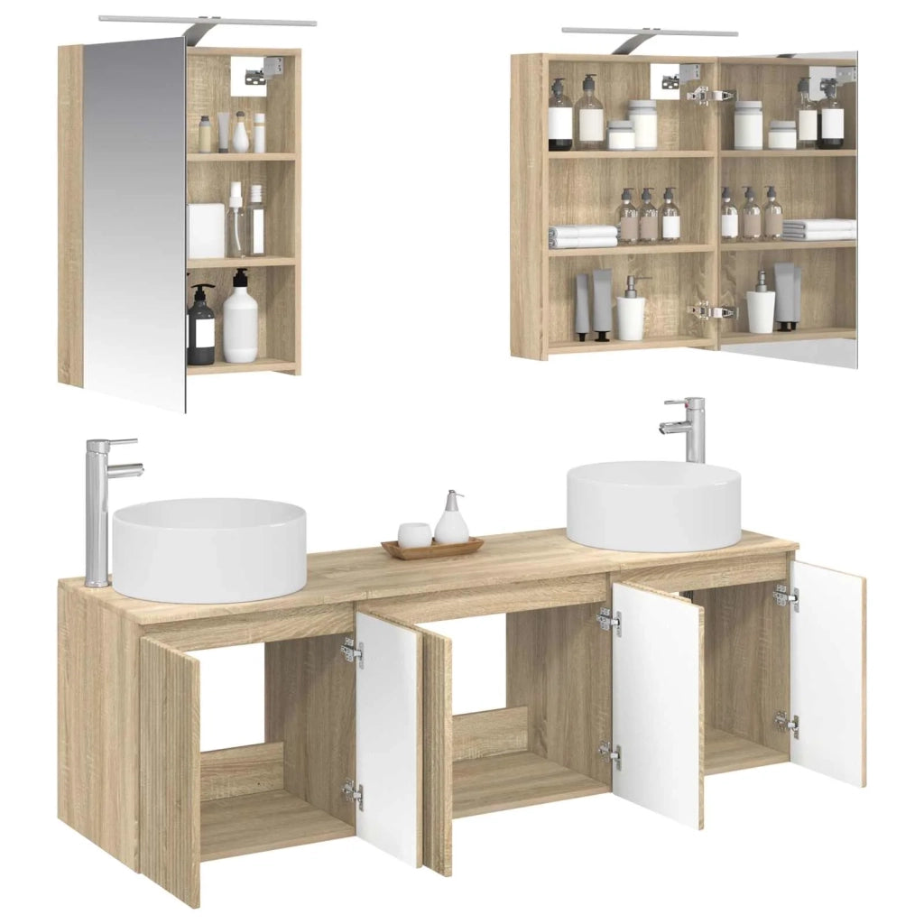 Set di Armadi da Bagno 5 pz Rovere Sonoma Legno ingegnerizzato 3406553