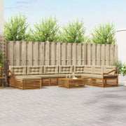 Set di divani da esterno con cuscino 9 pcs Naturale e Beige 3373998