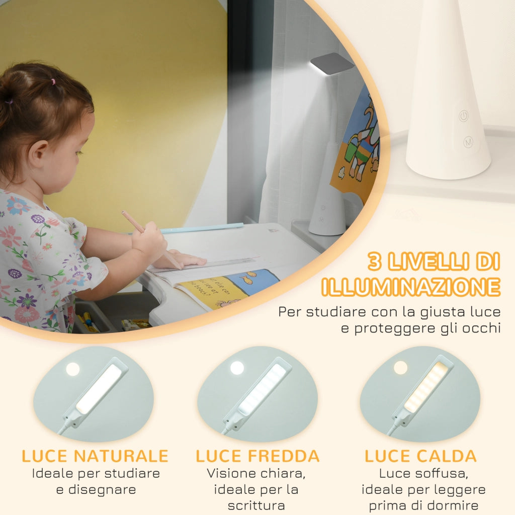 Scrivania Regolabile per Bambini con Sedia ¨C Minimal ¨C Grigio