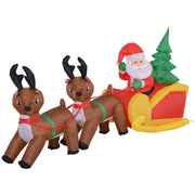 Babbo Natale Gonfiabile 210 cm con Slitta e LED
