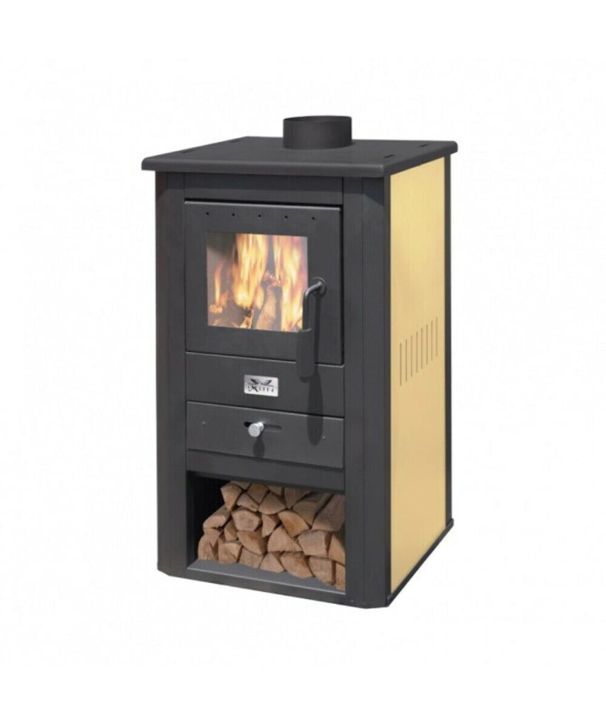 Stufa Legna Avorio Pallade Kw13 - Cm 51X45X94H - Artigianferro