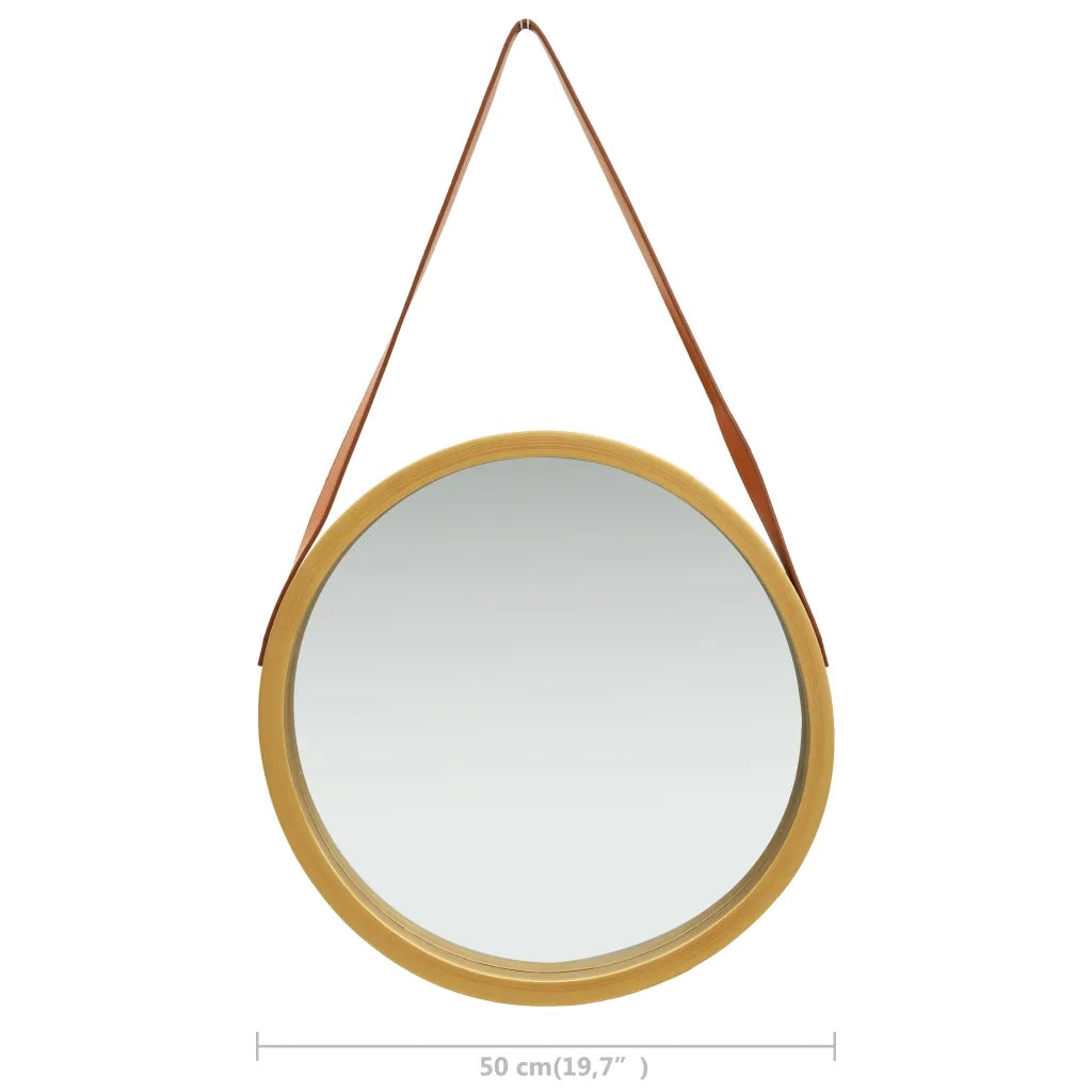 Specchio da Parete | Specchio decorativo con Cinghia 50 cm Oro