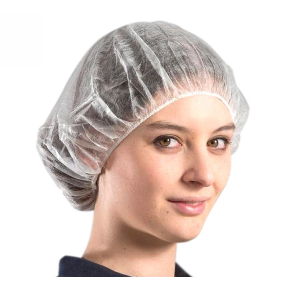 Trade Shop - 100 Cuffie Monouso In Tnt Per Capelli Con Elastico Bianche Cuffia Traspirante -