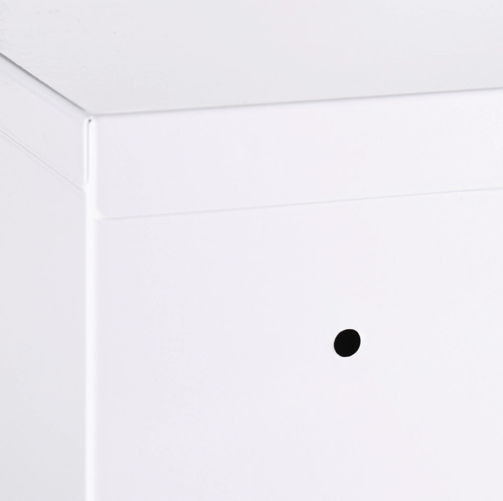 Armadio medicinale in acciaio bianco 30x14x46 cm con 3 ripiani, con chiusura a chiave e sicurezza bambini