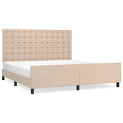 Letto matrimoniale | Letto per adulti | Giroletto con Testiera Cappuccino 160x200 cm in Similpelle