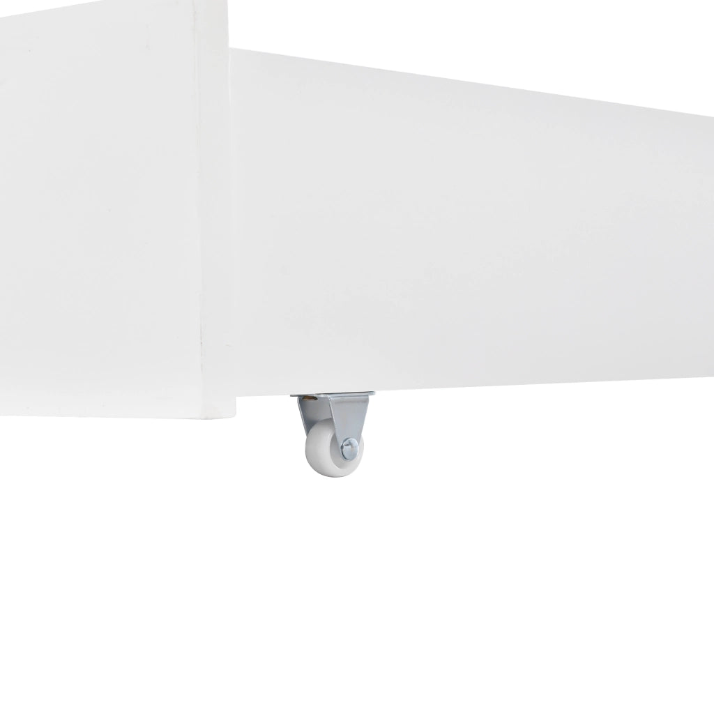 Letto a casetta 200 × 90 cm con due posti letto e 2 cassetti su ruote in legno bianco
