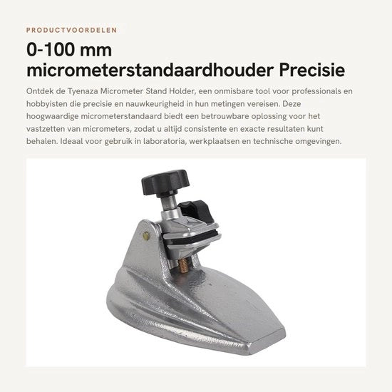 Supporto per micrometro 0-100 mm - Fermatura per misurazione esterna - Attacco base per strumenti di misura - Precisione - Durata - Resistenza agli urti - Strumento di misura