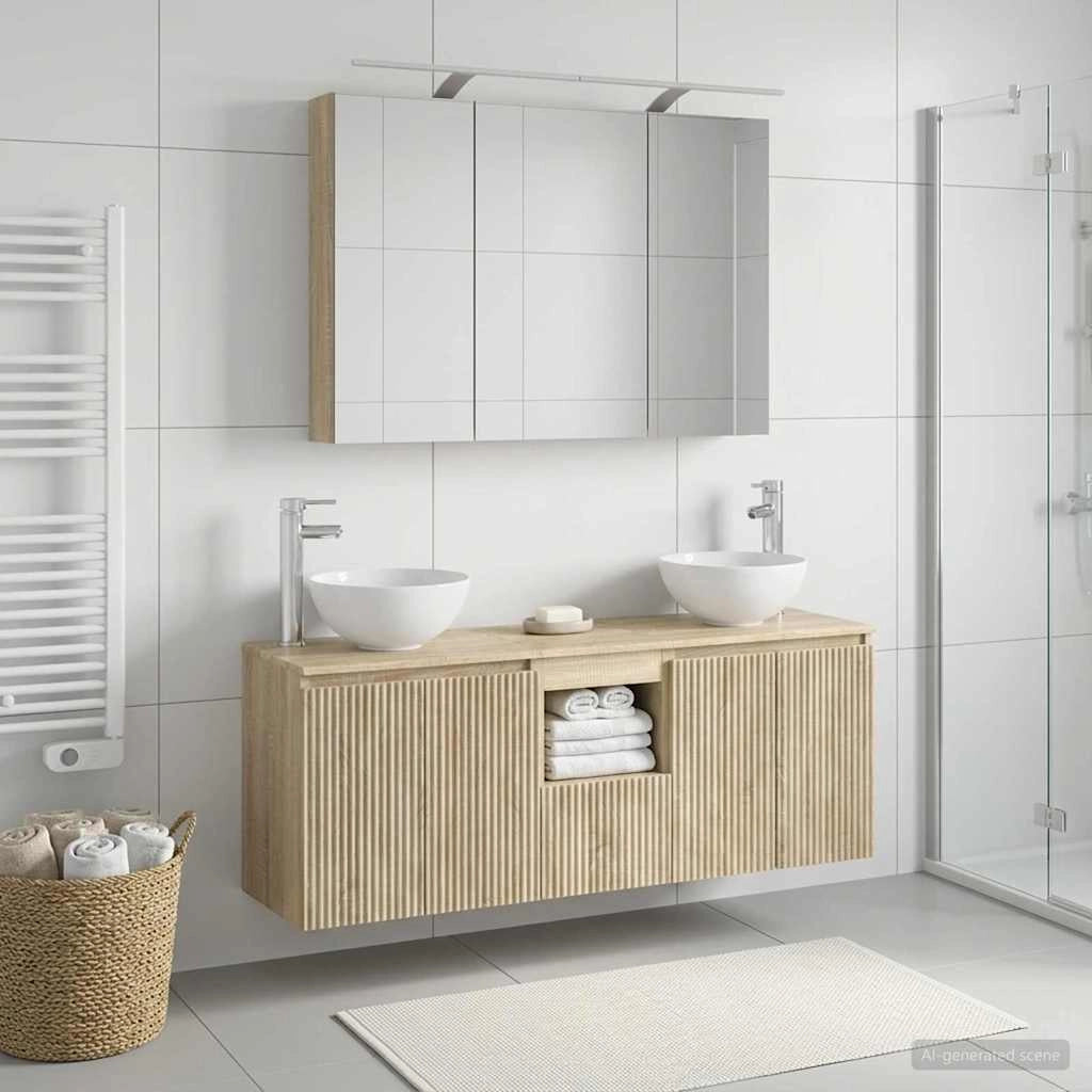 Set di Armadi da Bagno 4 pz Rovere Sonoma Legno ingegnerizzato 3406337