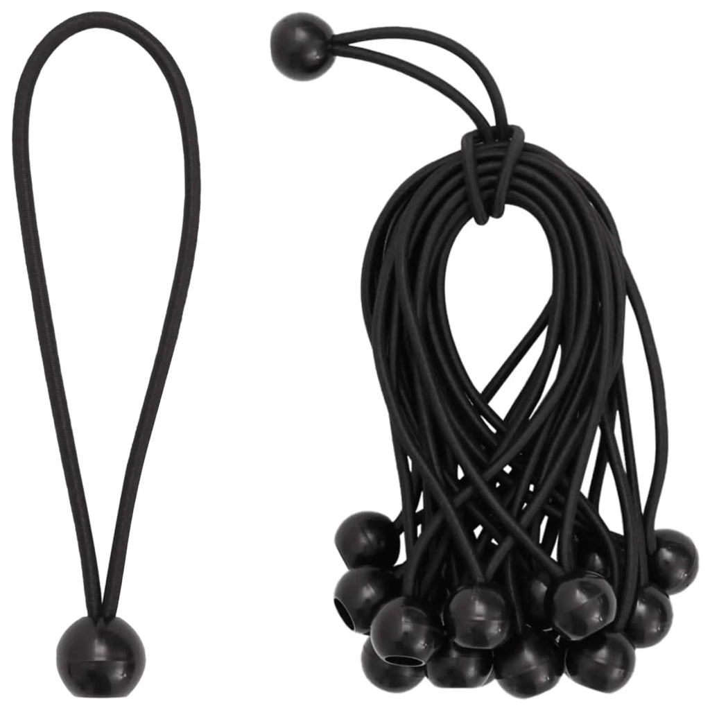 Corde Bungee con Palle 100 pz Nero 4 mm x 22 cm Polipropilene 42047679