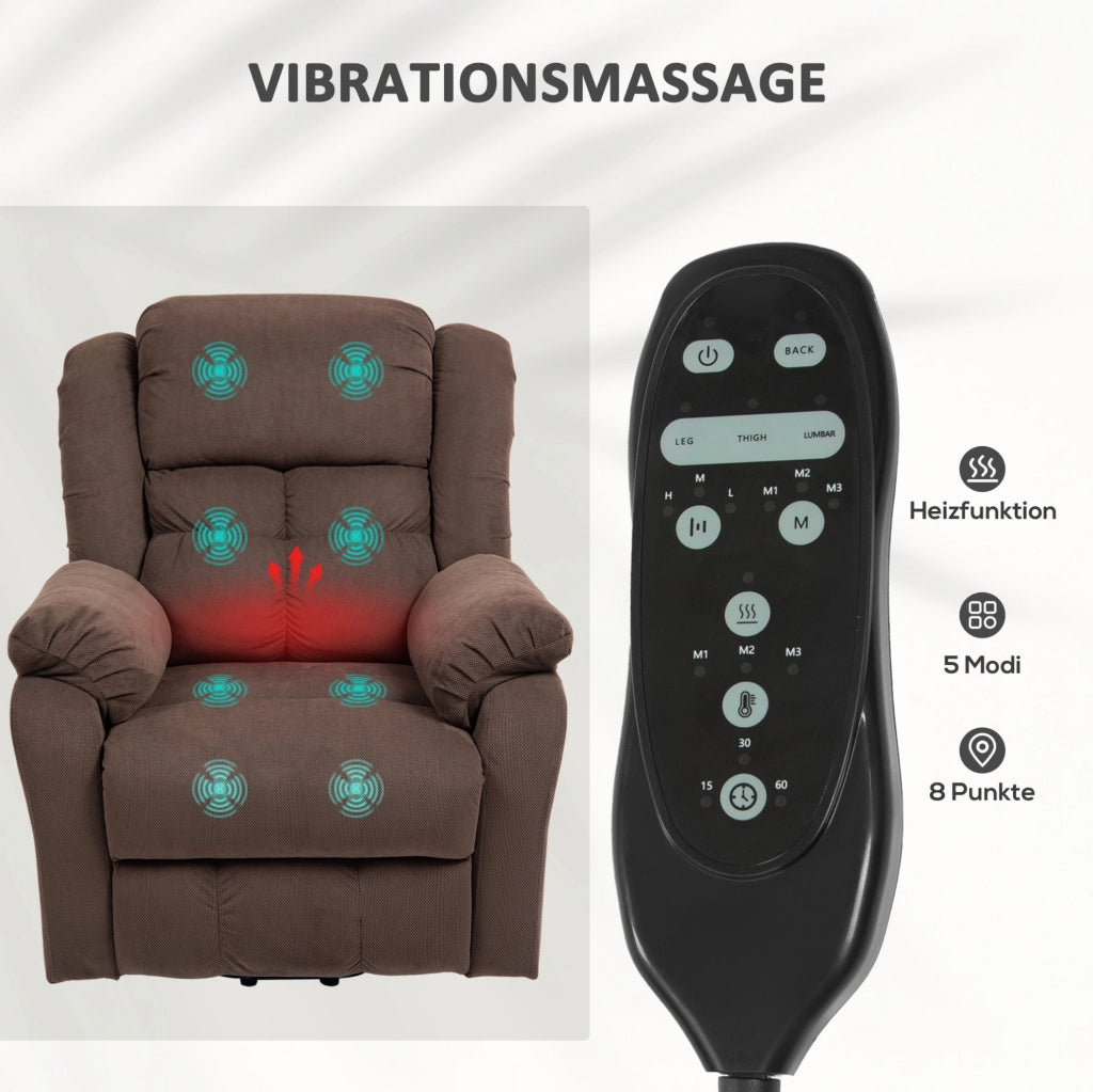 Poltrona relax elettrica alzapersona con massaggio e calore