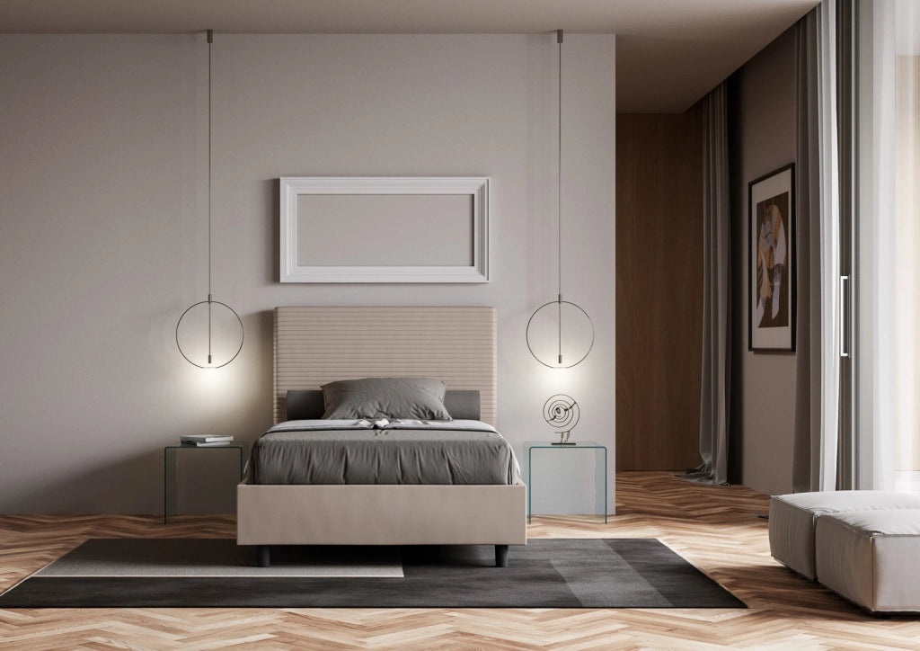 Letto Matrimoniale Large 180x190 cm con Rete Focus Tortora
