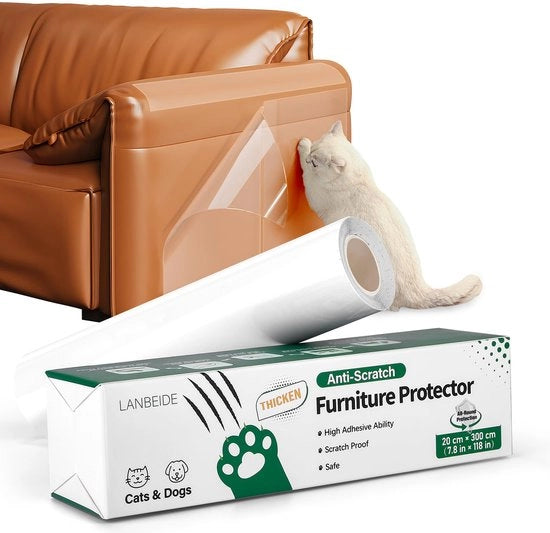 Protezione contro graffi per gatti, protezione contro graffi per cancelli per cani, adesivo unilaterale per nastro di training (20 cm x 3 m)