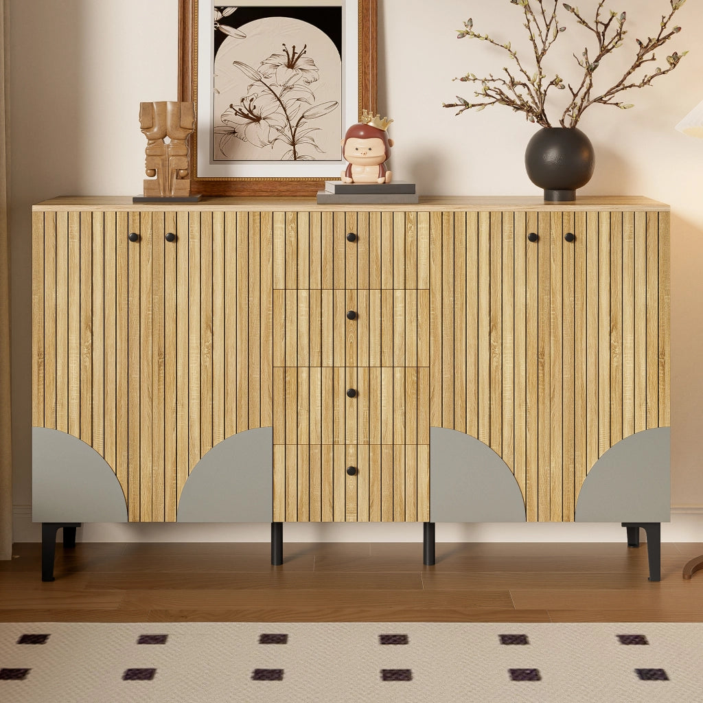 ARMADIO 160x36x94 cm in legno con 4 porte e 4 cassetti