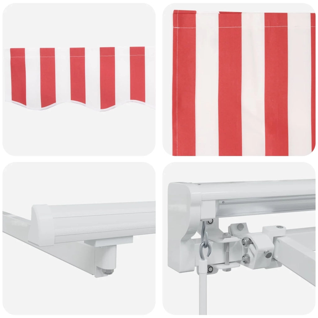 Cornice per Tenda Manuale con LED Rosso e Bianco 4 × 3 m 3420619