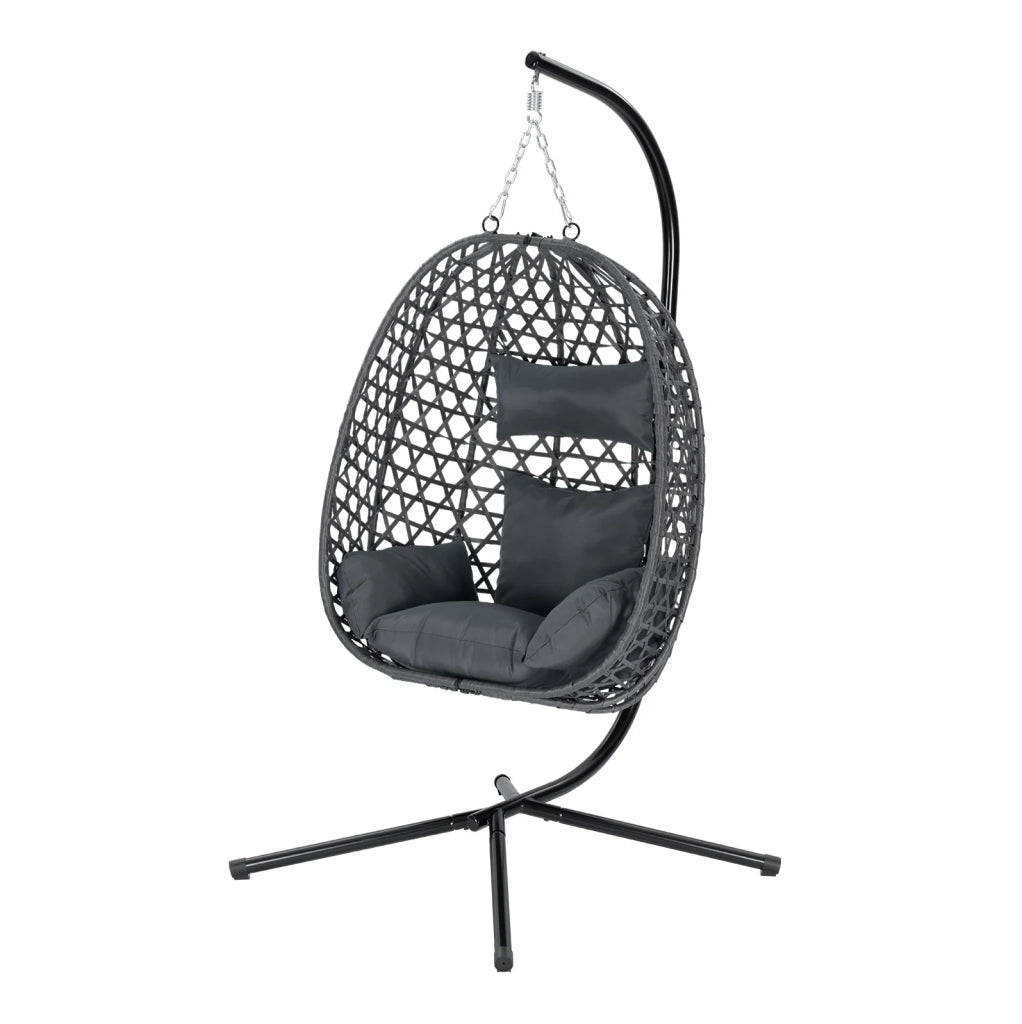 Poltrona sospesa regolabile in rattan PE con base stabile