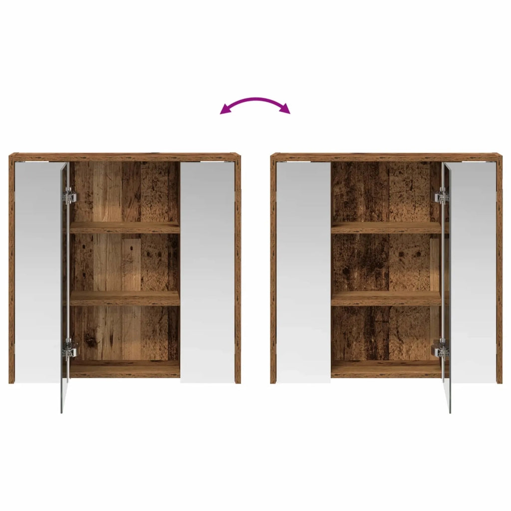 Mobiletto per specchio da bagno Legno vecchio 889157