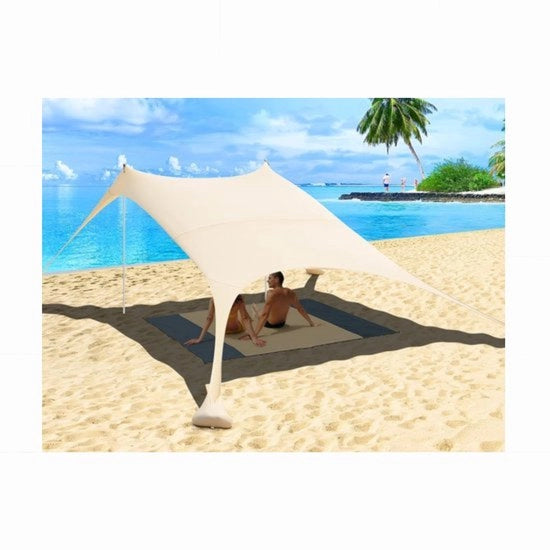 Ombrellone UV50+ - Compreso Sandali e Tavolo da Picnic - 2,4x2,4 m