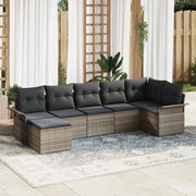 Set Divano da Giardino con cuscino 7 pcs Grigio Poly Rattan 3354118