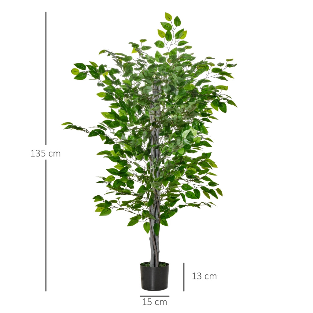 Pianta Artificiale Ficus ¨C Minimal ¨C Verde, 135cm con Vaso