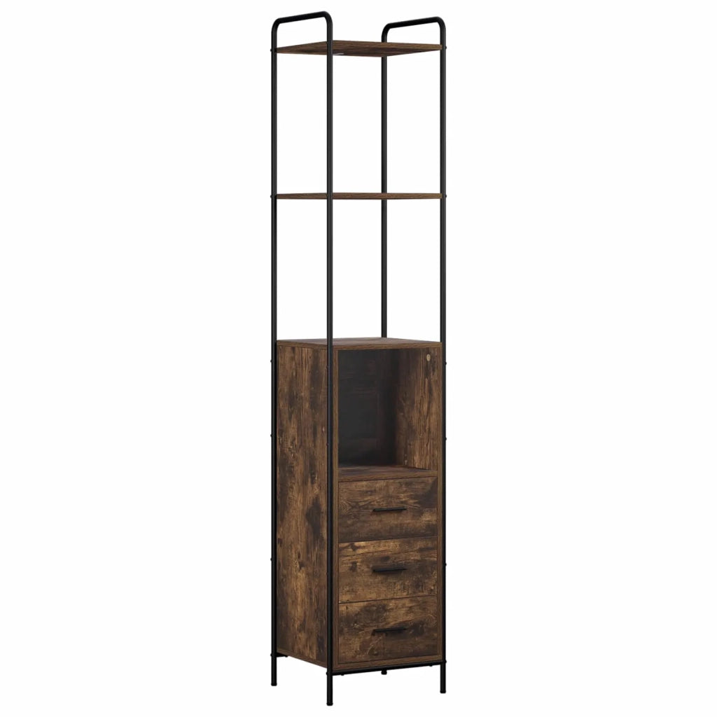 Set di Armadi da Bagno 4 pz Rovere Fumo 40 x 36 x 200,5 cm 3444677