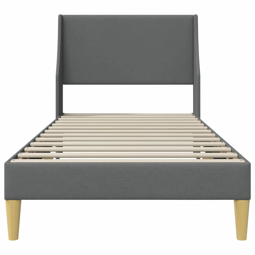 Struttura del letto Grigio scuro 100 x 200 cm Tessuto 42027328