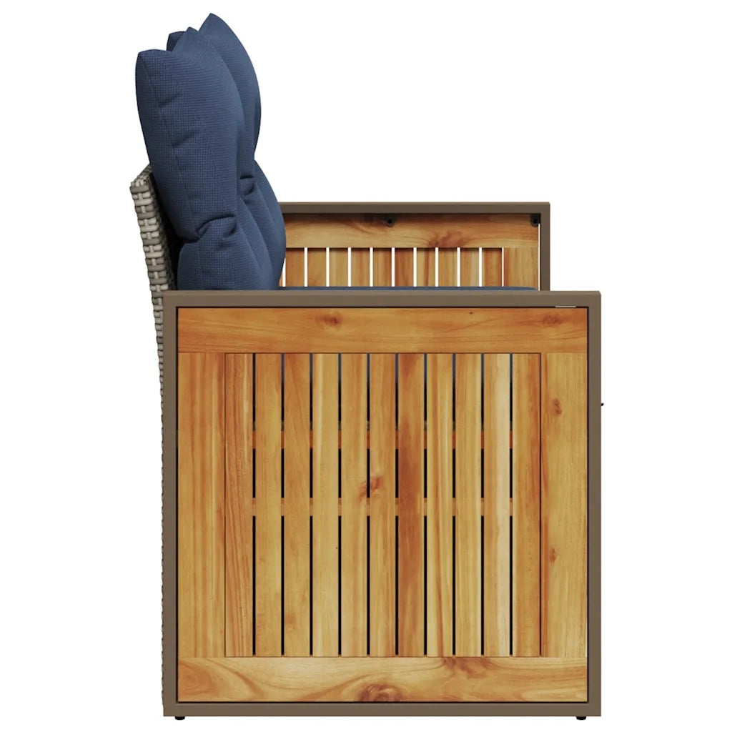 Divano da giardino con cuscini a 2 posti grigio in polyrattan 366161