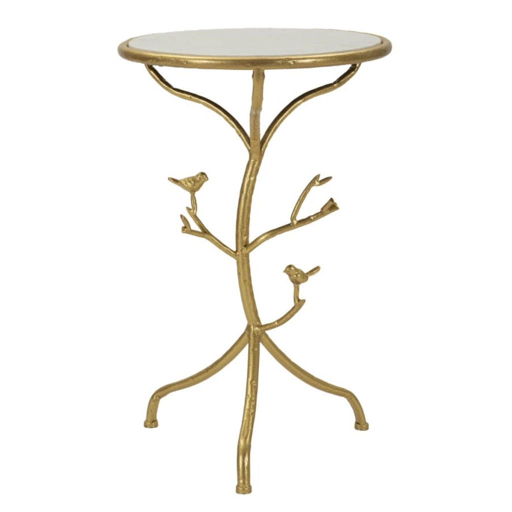 Tavolino VKH801, Oro, Metallo, 38x38x60 cm