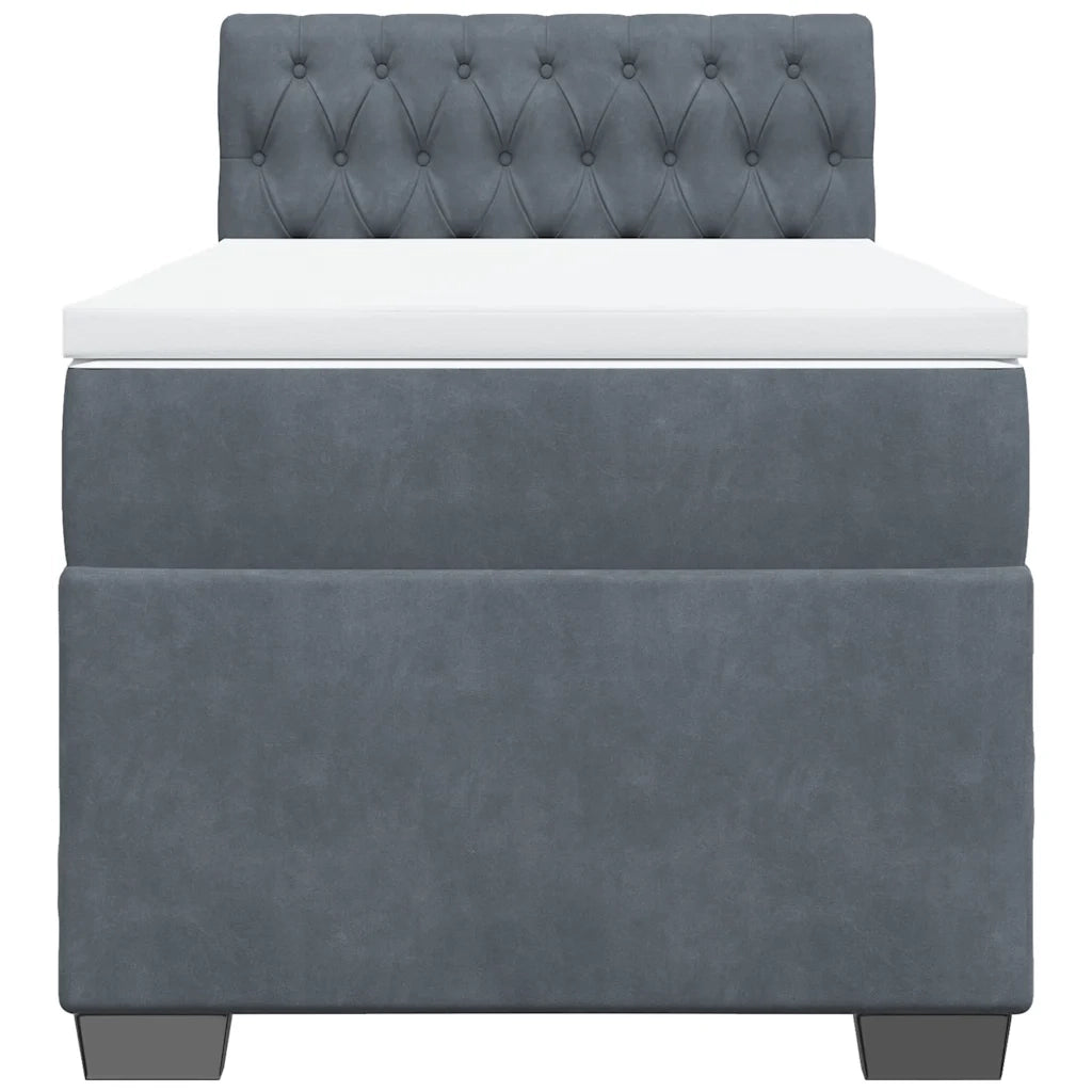 Giroletto a Molle con Materasso-Struttura Letto Grigio Scuro 80x200 cm Velluto 920207