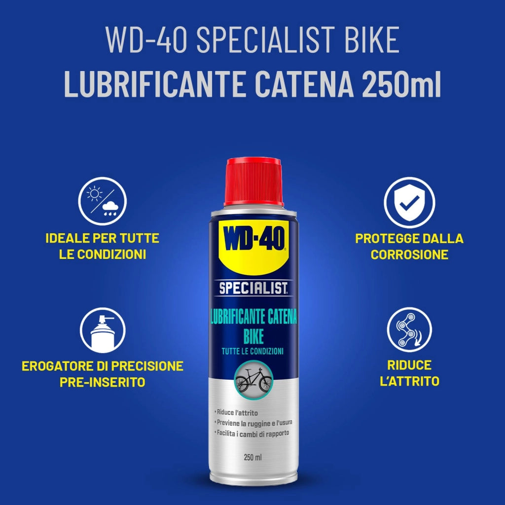 Spray WD 40 Lubrificante Catena Bici in Tutte Le Condizioni Ml. 250