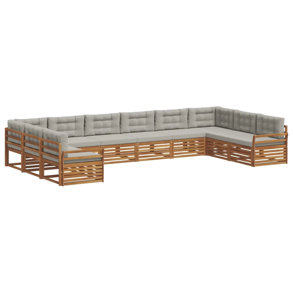 Set divani con cuscino 7 pcs Grigio Naturale e Chiaro 3374211