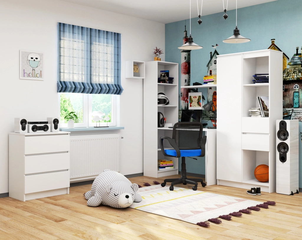 Scrivania AKORD SMART con libreria Bianco 125 cm 125x50x180 cm