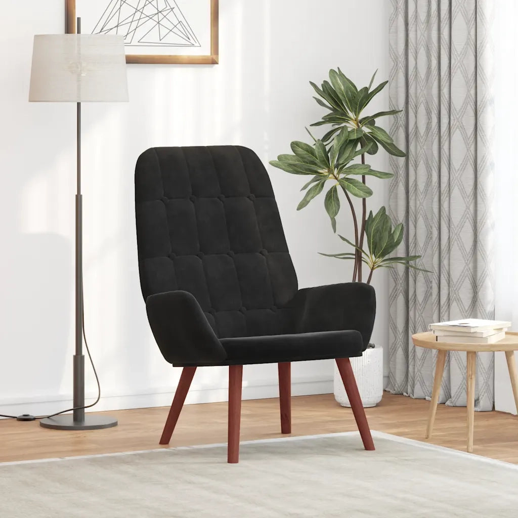 Poltrona Relax Nera in Velluto 4102638
