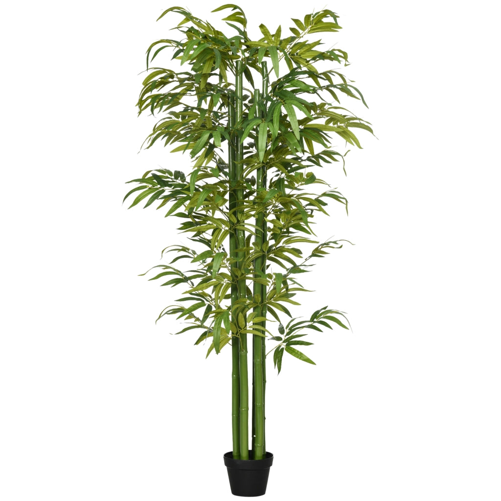 Pianta Artificiale di Bamb¨´, 180 cm Pianta Finta Realistico con Vaso Decorativo per Soggiorno e Camera da Letto, Verde