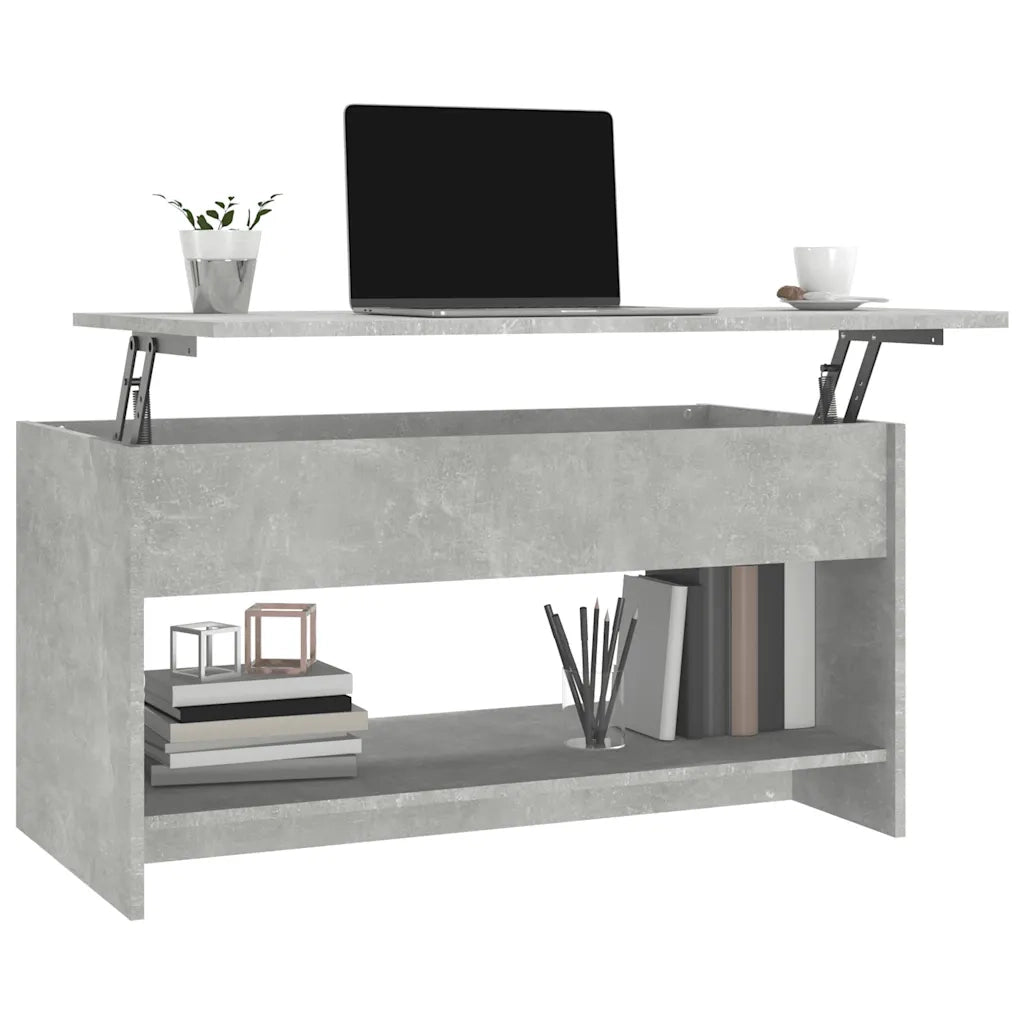 Tavolino Salotto Grigio Cemento 102x50x52,5cm Legno Multistrato 809651